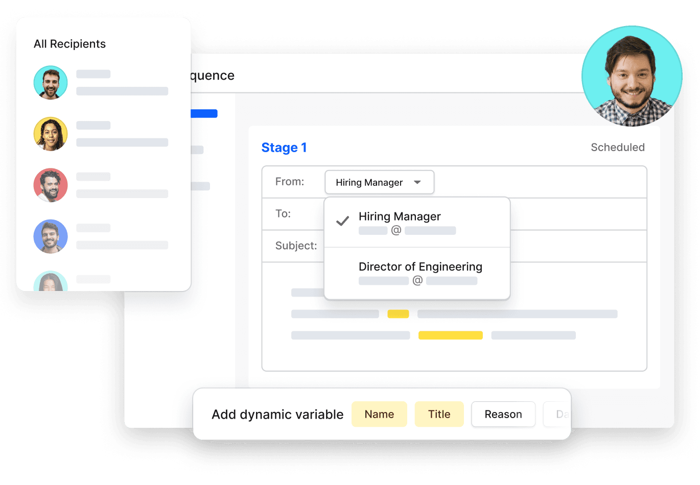recruiting outreach sequence with CRM