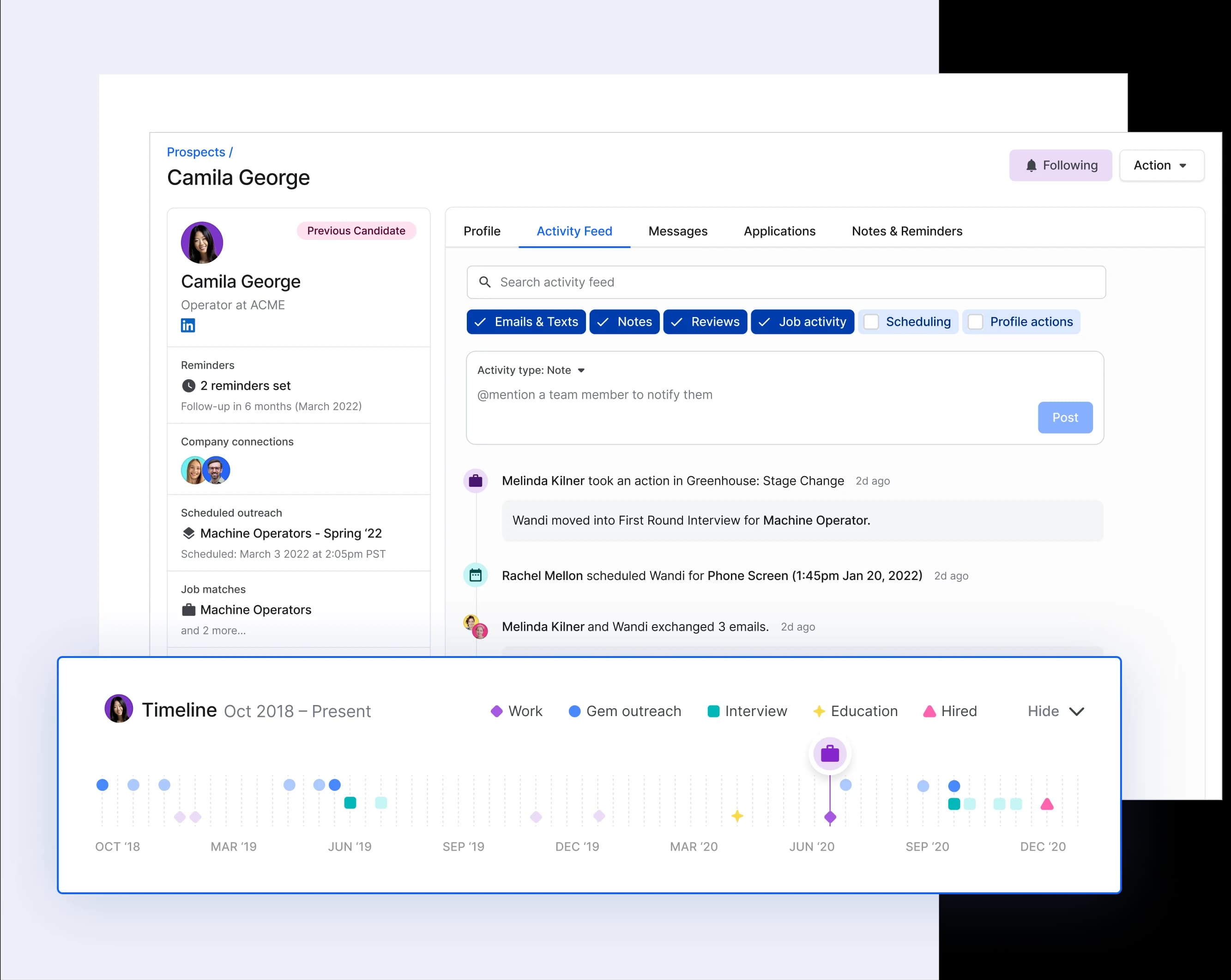 Life Sciences Candidate Timeline