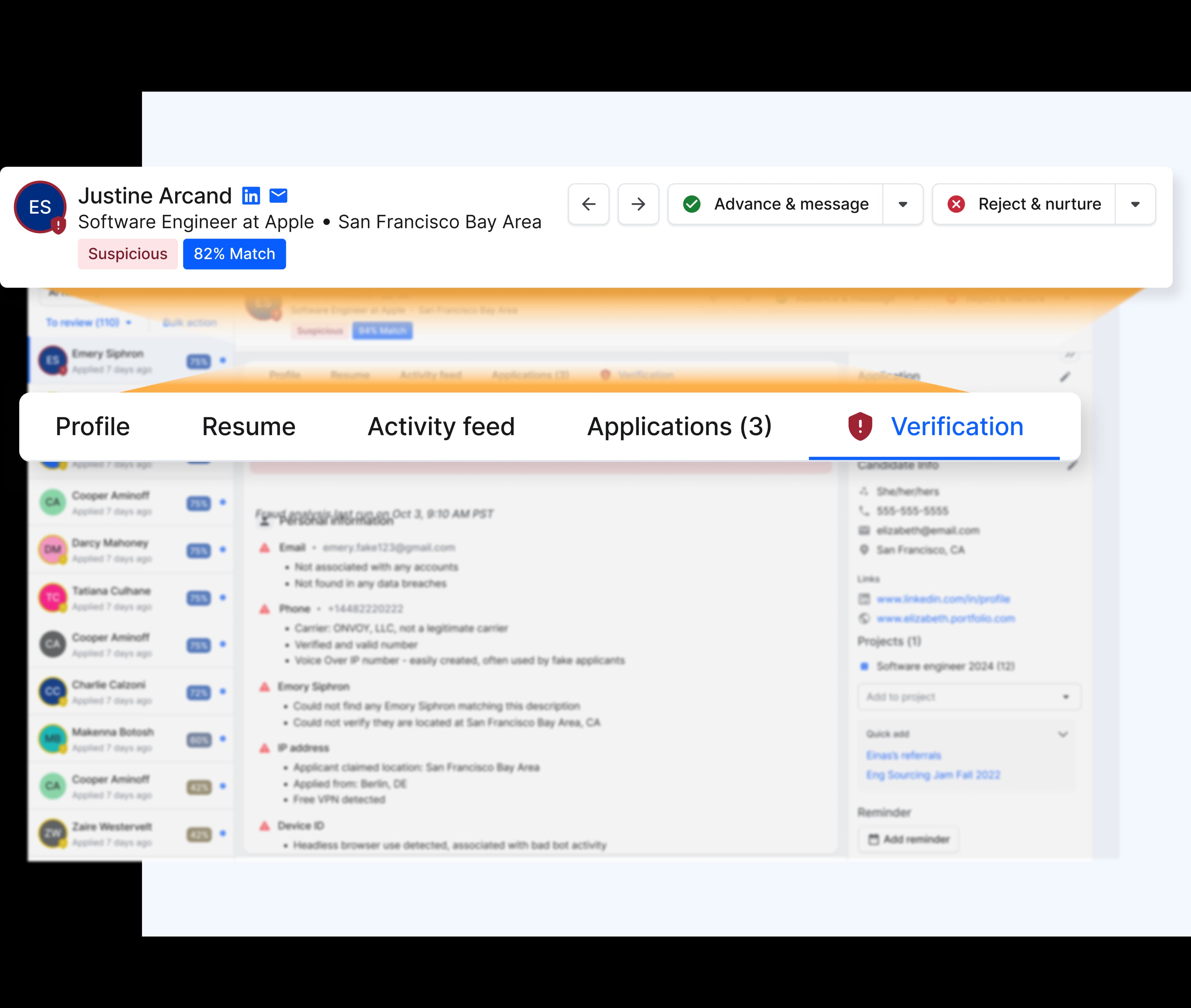 Fraud detection view