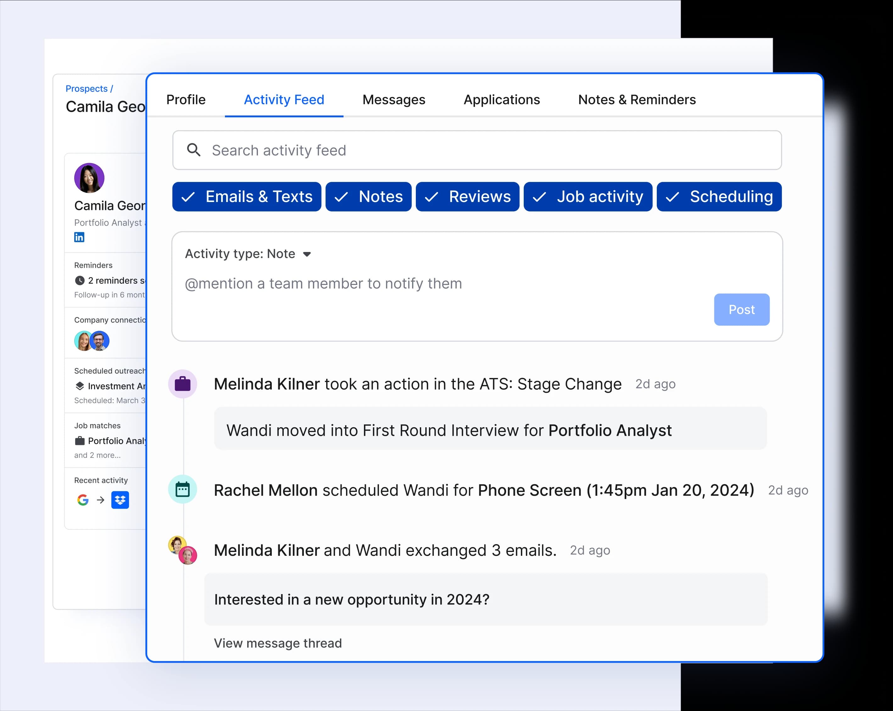 Recent interactions and previous relationships on Gem extension